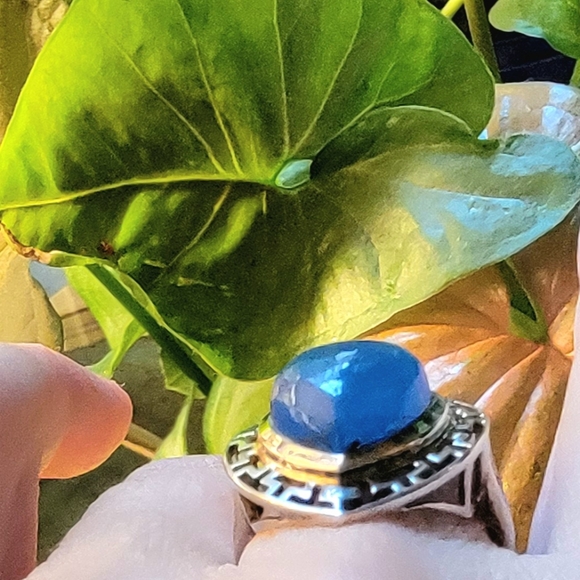 COPY - 🔹️ Sterling Silver Blue Chalcedony Statement Ring - Picture 6 of 10